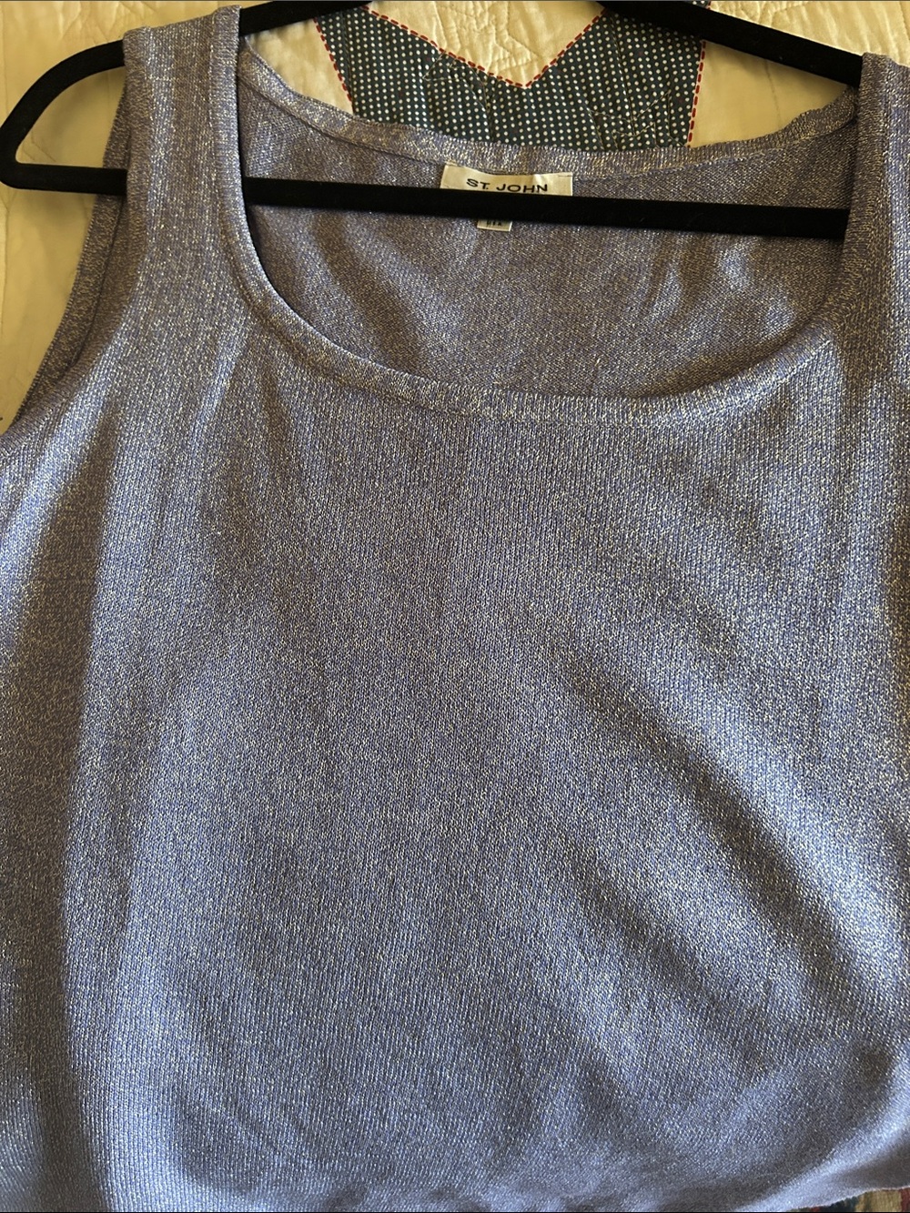 St. John Shimmery Lavender Metallic Knit Tank